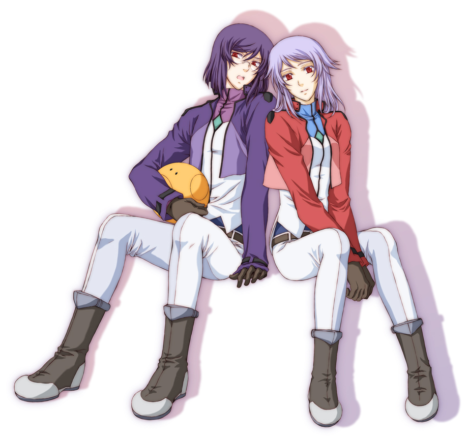 glasses, gundam, gundam_00, haro, himidori_yuu, hisui_yuu, innovator, purple_hair