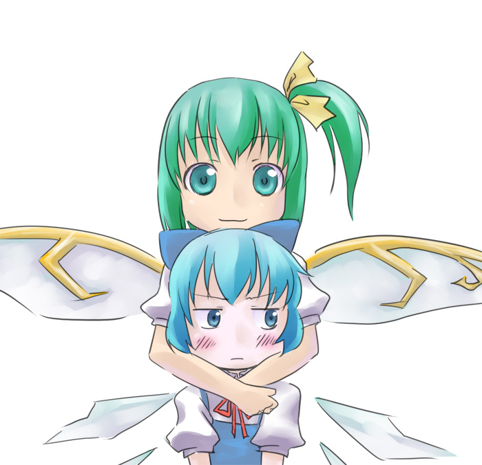 2girls, blush, cirno, daiyousei, female, kusaba, kusaba_(kusabashiki), multiple_girls
