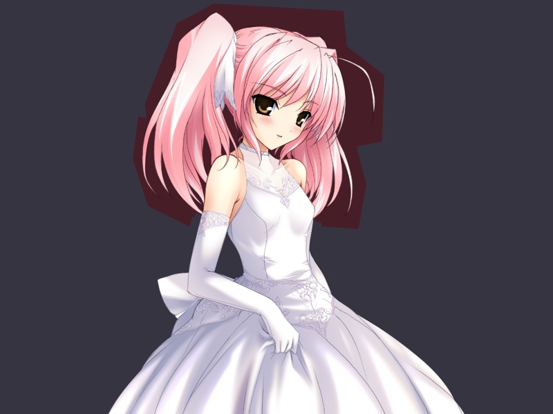 1girl, blush, bride, choukou_sennin_haruka, dress, elbow_gloves, game_cg, gloves