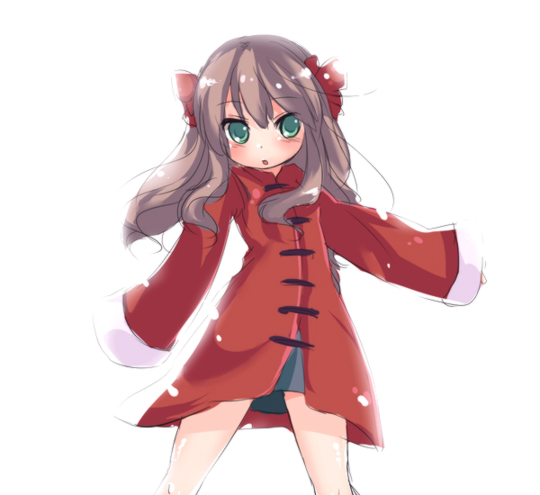 00s, arima_miyako, blush, coat, green_eyes, kumuiutabito, legs, long_hair