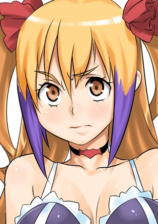 1girl, bad_id, blonde_hair, breasts, choker, cleavage, dragonaut, jacqueline_baumgold