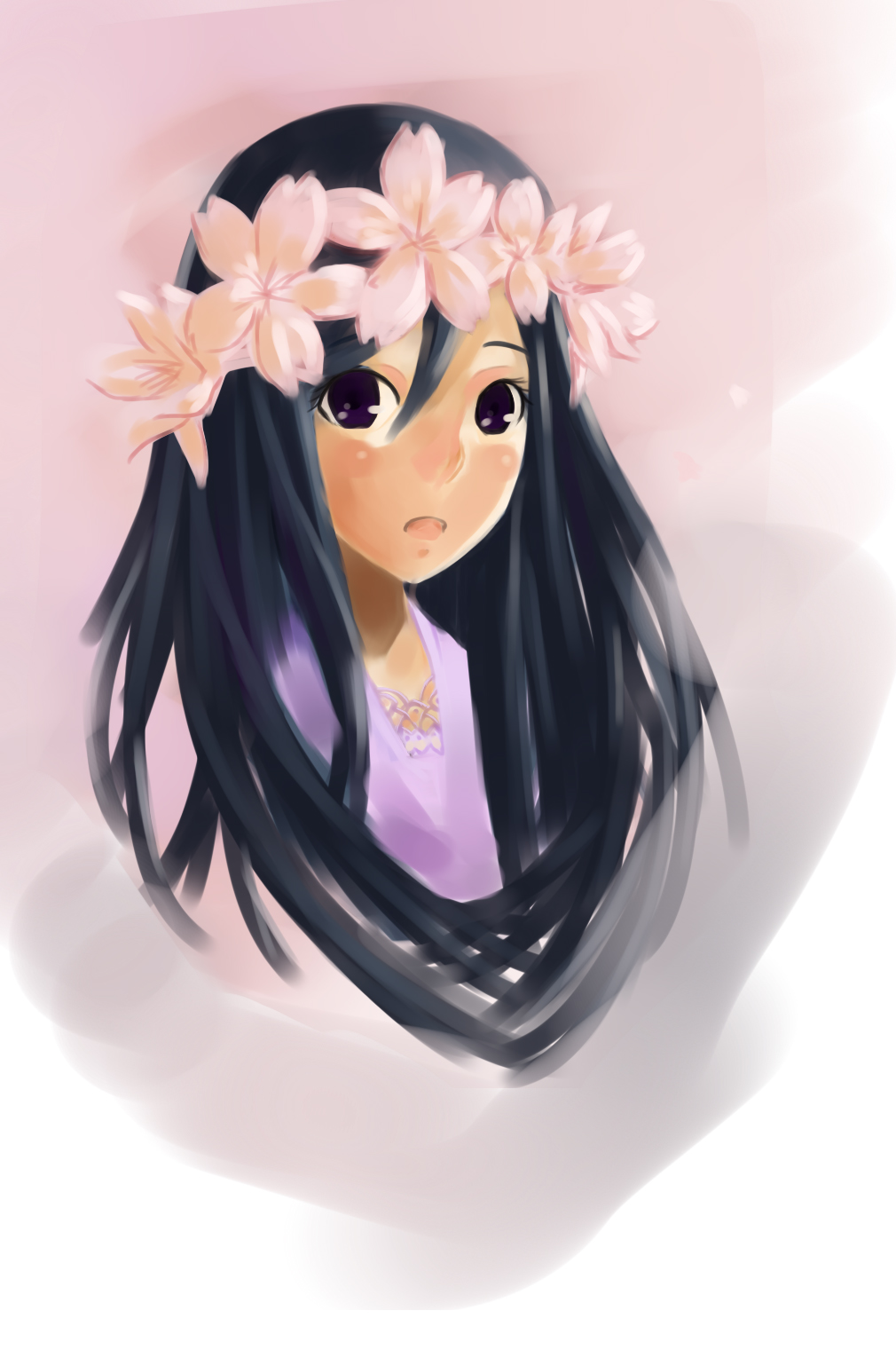 1girl, bad_id, cherry_blossoms, flower, highres, kaz_(pixiv61454), long_hair, original