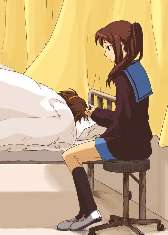 1girl, bad_id, genderswap, genderswap_(mtf), hachimitsu, hachimitsu_(rjrjr), kyon, kyonko