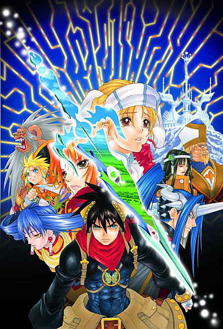 3girls, 6+boys, elena_(grandia), everyone, face, game_arts, grandia, grandia_ii