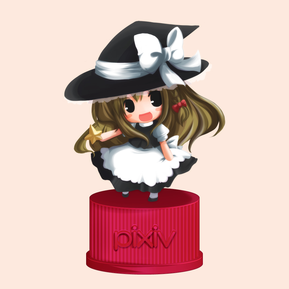 chibi, female, futami_yayoi, kirisame_marisa, pixiv_bottlecap, touhou