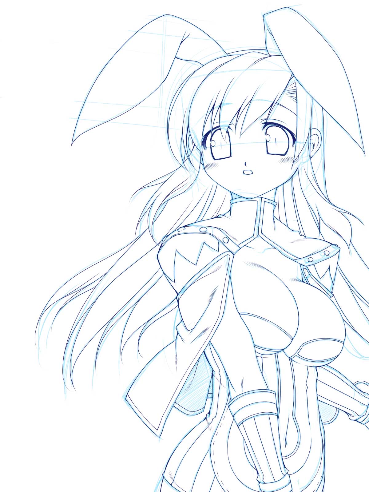 1girl, alchemist, alchemist_(ragnarok_online), animal_ears, blush, breasts, cape, happy_core_(artist)