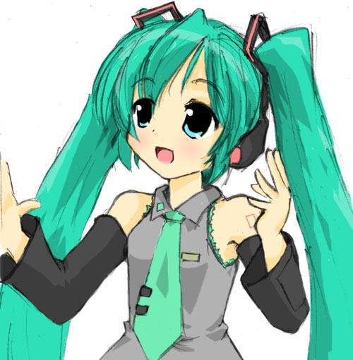 4chan, drawfag, green_hair, hatsune_miku, meme, necktie, oekaki, promotions