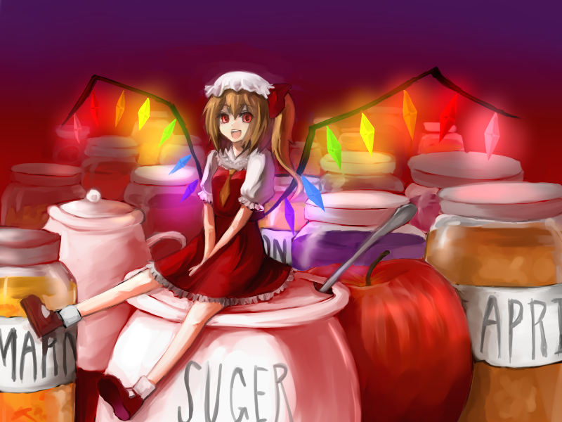 bad_id, engrish, female, flandre_scarlet, kame, ranguage, touhou, wings