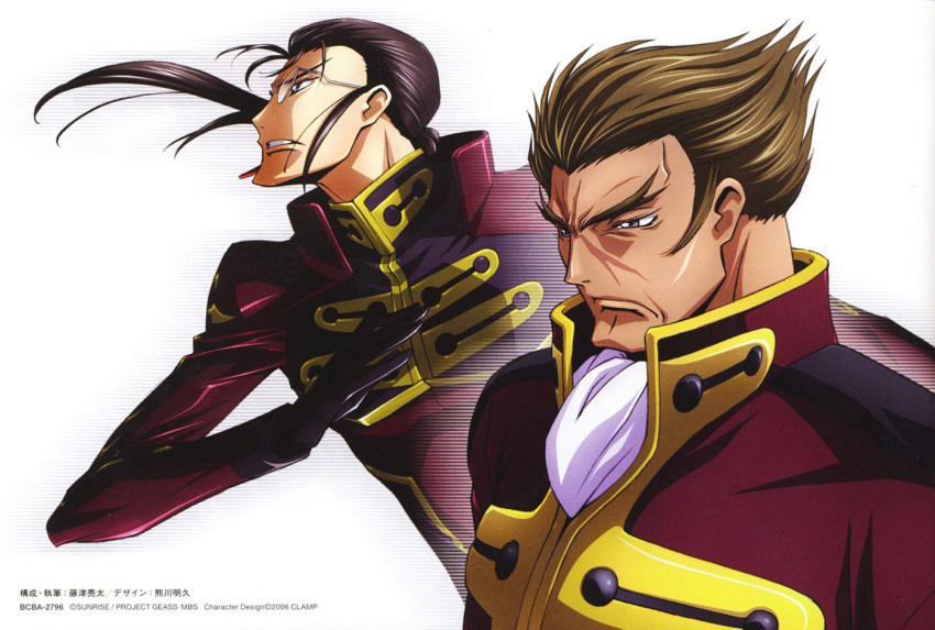 2boys, andreas_darlton, black_hair, brown_hair, code_geass, gilbert_guilford, glasses, male_focus