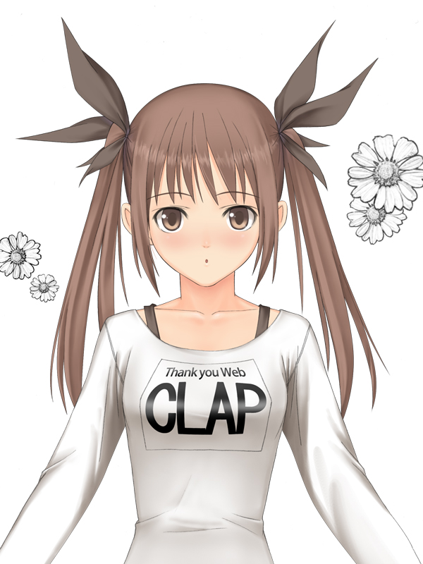1girl, bad_id, brown_eyes, brown_hair, original, saiga, solo, twintails