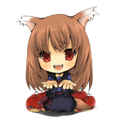 apple, chibi, food, fruit, holo, lowres, spice_and_wolf, toda_ayu
