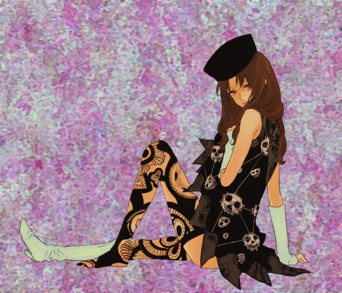 00s, 1boy, arm_support, boots, brown_hair, detached_sleeves, dress, dress_lift