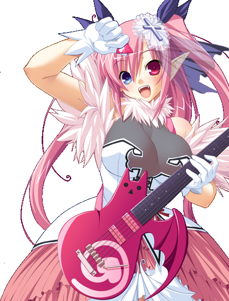 breasts, chu_x_chu_idol, chua_churam, cross, dress, fangs, gloves, guitar