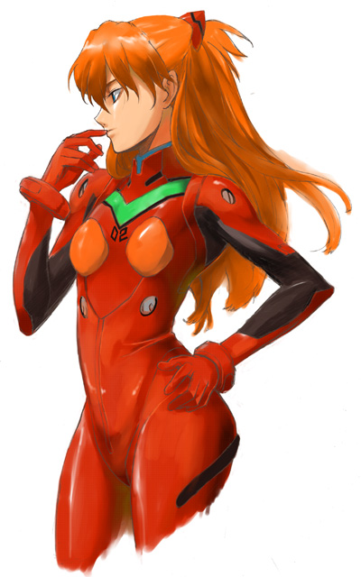 1girl, bad_id, bangs, blue_eyes, bodysuit, bracer, breasts, cowboy_shot