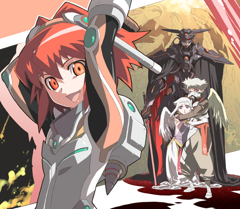 cape, dragon, fantasy, miyata_ryuuichi, original, science_fiction, sword, weapon