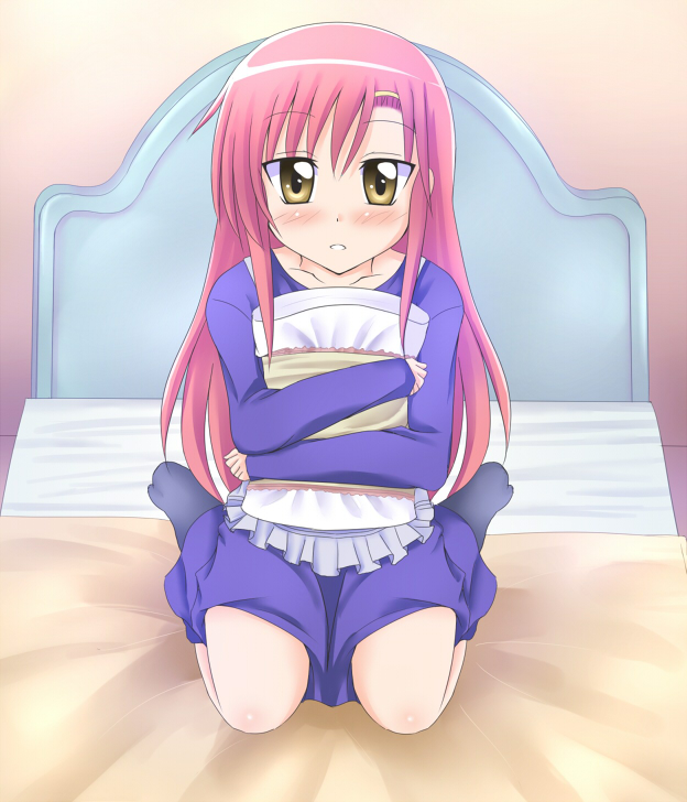 bed, blush, feet, footwear, hayate_no_gotoku!, jun_(aoerm), katsura_hinagiku, long_hair