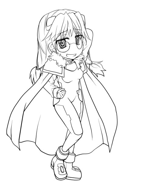 cape, glasses, lyrical_nanoha, mahou_shoujo_lyrical_nanoha, mahou_shoujo_lyrical_nanoha_strikers, monochrome, number, numbers_(nanoha)