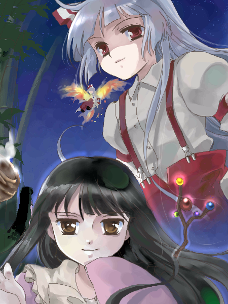 2girls, black_hair, brown_eyes, closed_mouth, coco_(artist), collar, dress, female