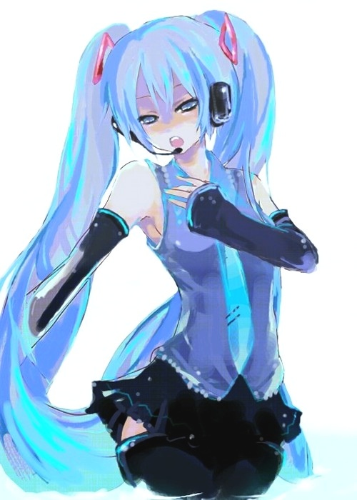 1girl, bad_id, blue, blue_eyes, blue_hair, detached_sleeves, hatsune_miku, headset