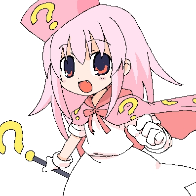 1girl, ?, benesse, cape, hat, hatena_yousei, kasema_yukinari, lowres