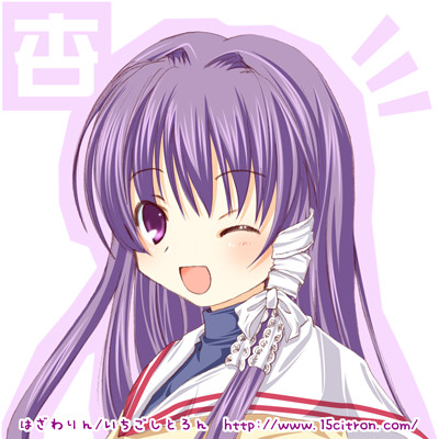 15citron, 1girl, blush, clannad, eyebrows, eyebrows_visible_through_hair, fujibayashi_kyou, hair_intakes