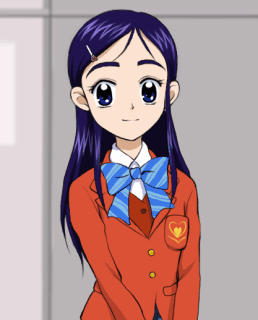00s, 1girl, blue_bow, blue_eyes, bow, futari_wa_precure, ginko_(konekonoshippo), long_hair