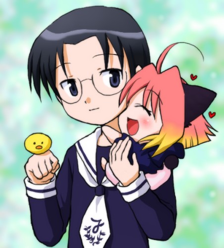ginko_(konekonoshippo), glasses, lowres, moriyama_sunao, potemayo, potemayo_(character)