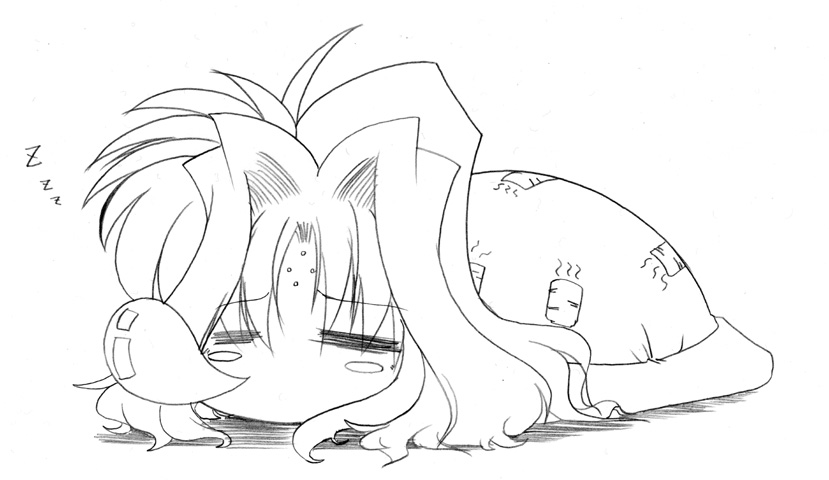 00s, 45acp, facial_mark, forehead_mark, lindy_harlaown, lyrical_nanoha, mahou_shoujo_lyrical_nanoha, monochrome