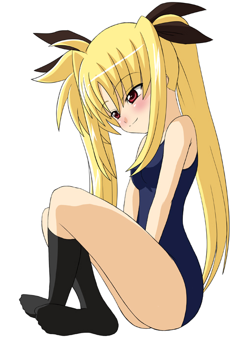00s, fate_testarossa, lyrical_nanoha, mahou_shoujo_lyrical_nanoha, one-piece_swimsuit, sawa_(artist), sawa_(snack_yoshie), school_swimsuit