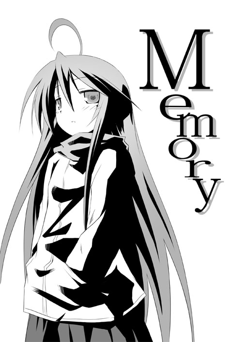 coat, dousaki_shin'ya, izumi_konata, lucky_star, monochrome, scarf