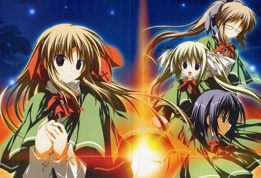 4girls, absurdres, highres, hosaka_nanami, korie_riko, multiple_girls, okuyama_naho, school_uniform