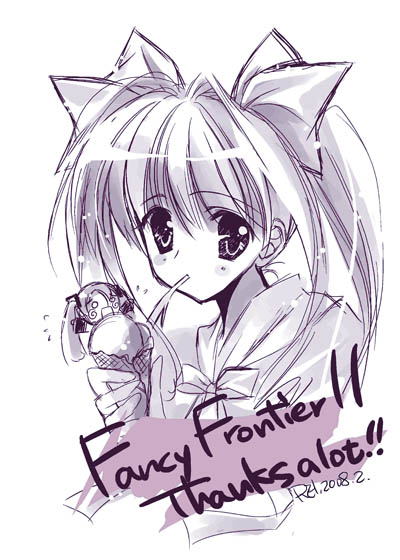 1girl, food, hatsune_miku, ice_cream, monochrome, purple, rei_(artist), rei_(rei's_room)