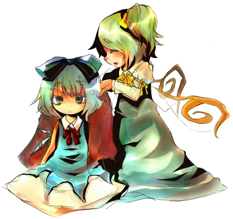 2girls, bow, cirno, daiyousei, female, k_no_hito, multiple_girls, the_embodiment_of_scarlet_devil