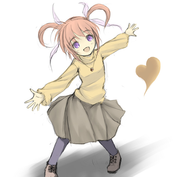 00s, 1girl, :d, ankle_boots, black_legwear, black_skirt, boots, brown_hair