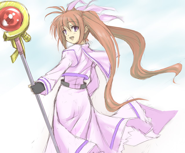 1girl, :d, belt, black_gloves, brown_eyes, brown_hair, buckle, capelet