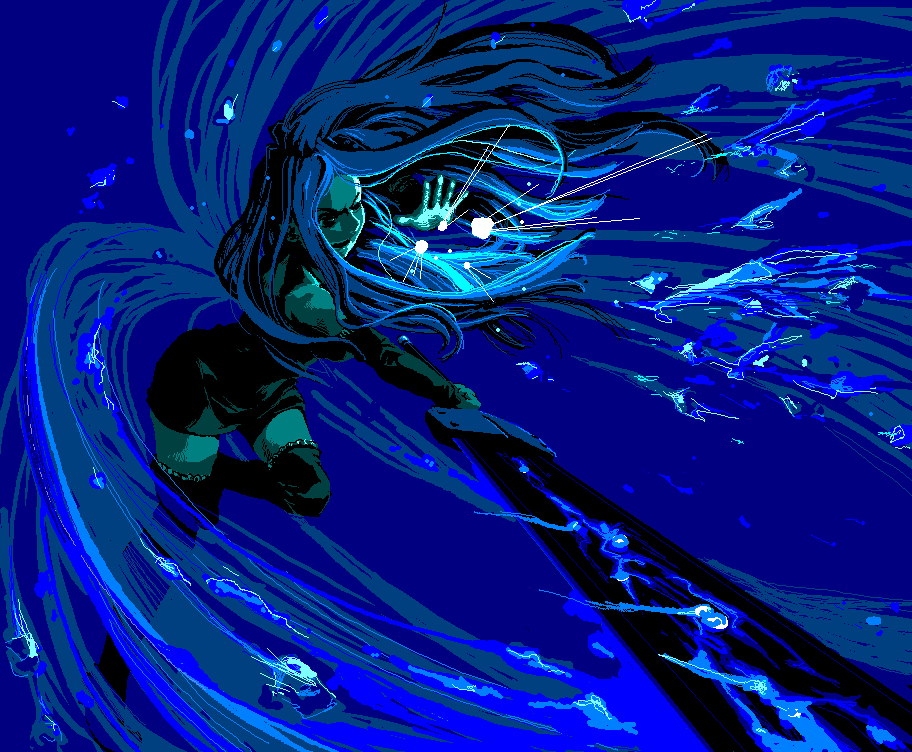 1girl, futaba_channel, mspaint, rusty, sanada-x, solo, sword, weapon