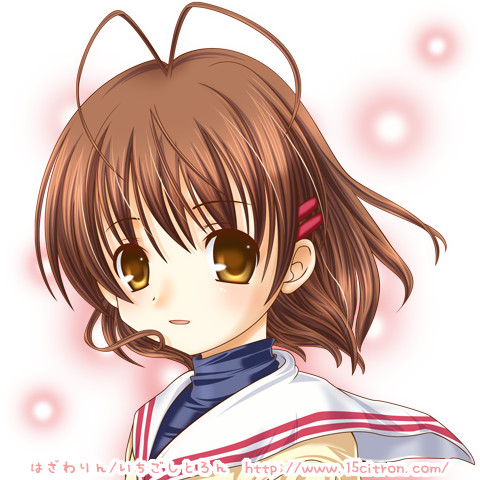 15citron, brown_hair, clannad, furukawa_nagisa, lowres, short_hair