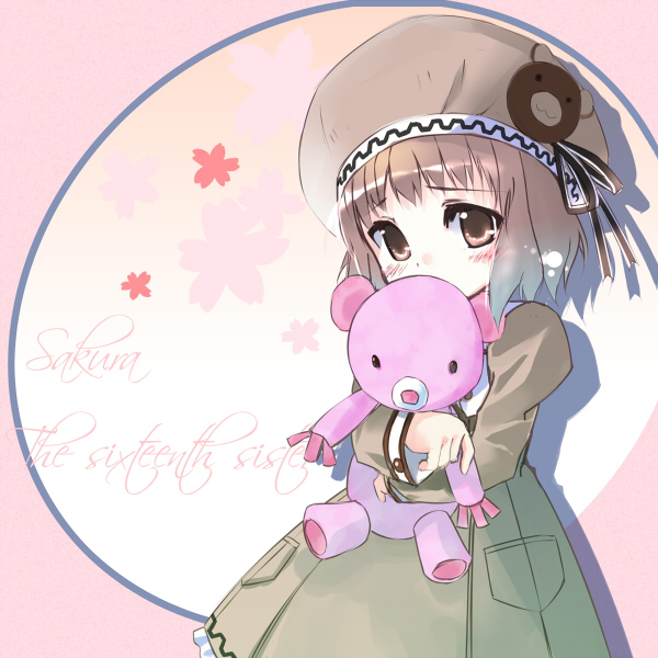 amatsuka_sakura, baby_princess, cherry_blossoms, sakura, sho_(runatic_moon), stuffed_animal, stuffed_toy, teddy_bear
