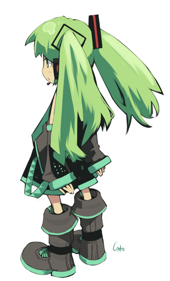 green_eyes, green_hair, hatsune_miku, inemuri_uno, inemuriuno, twintails, vocaloid, younger