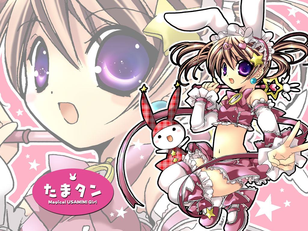 1girl, animal_ears, brown_hair, doki_doki!_tama-tan, earrings, hair_ornament, hairclip, jewelry