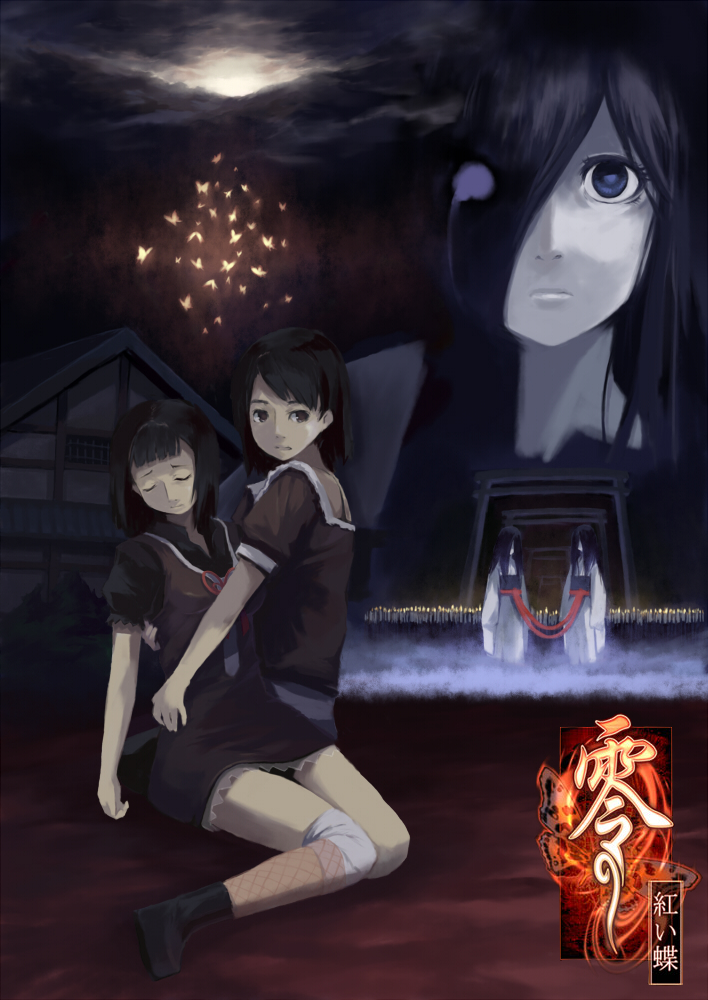 4girls, amakura_mayu, amakura_mio, butterfly, candle, fatal_frame, fatal_frame_2, kiryu_akane