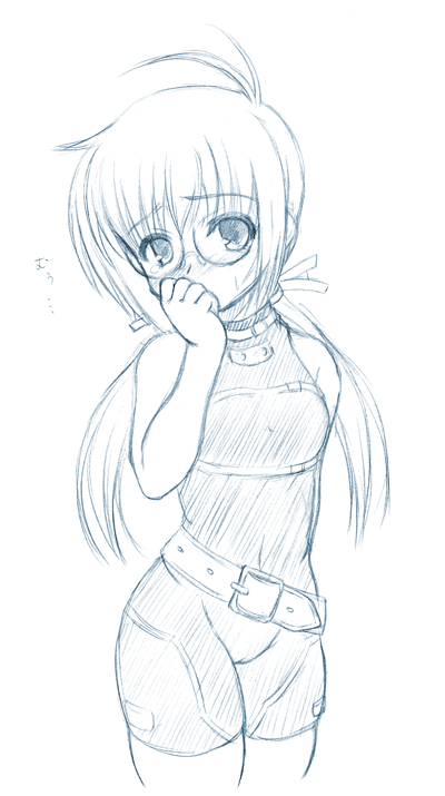 00s, 1girl, blue, fate_testarossa, fate_testarossa_(cosplay), genderswap, genderswap_(mtf), johnny_(from_scratch)