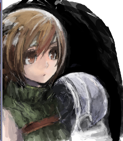 1girl, brown_eyes, brown_hair, chimari, final_fantasy, final_fantasy_vii, headband, lowres