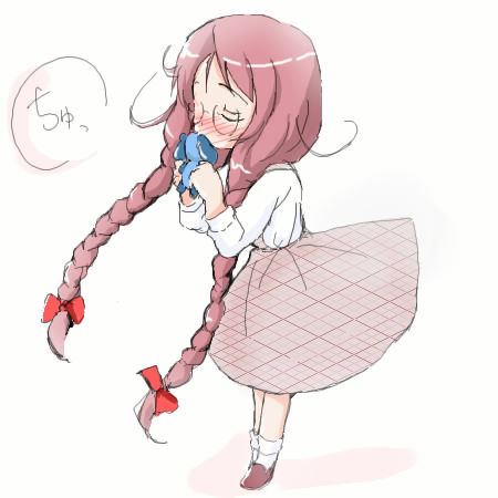 amatsuka_kosame, baby_princess, blush, bow, braid, closed_eyes, dress, footwear