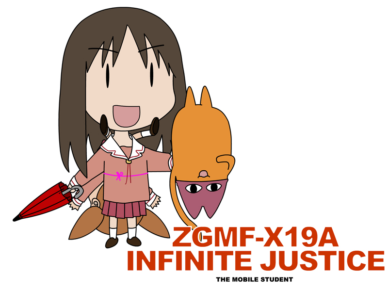 azumanga_daioh, bow, child, chiyo_chichi, gundam, gundam_seed, gundam_seed_destiny, infinite_justice_gundam