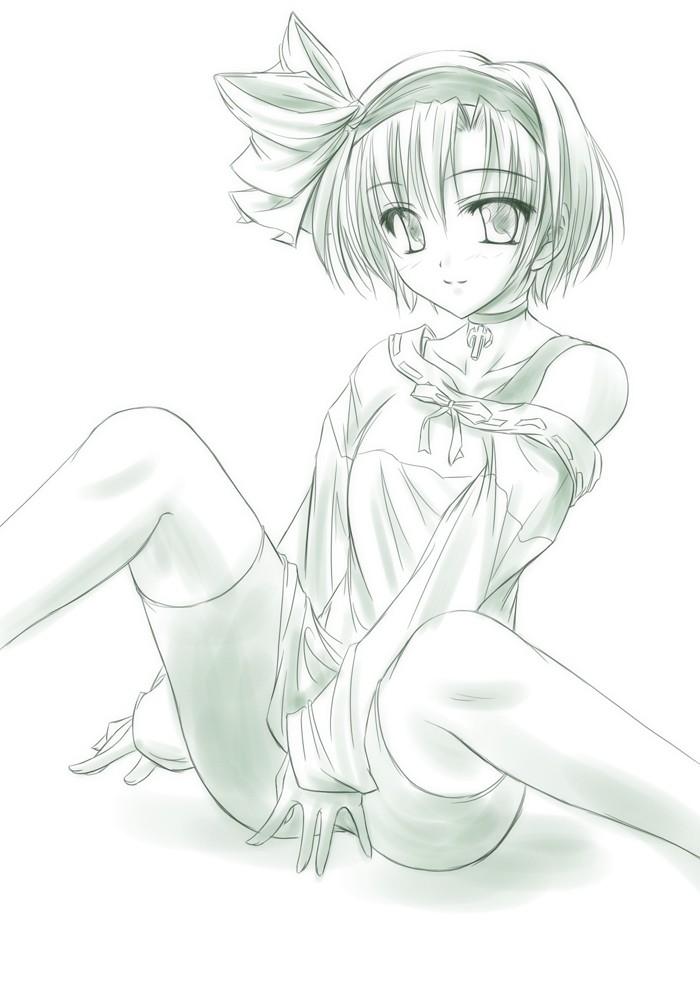 1girl, bike_shorts, bow, choker, cross, green, hair_bow, hair_ribbon