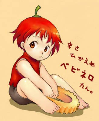 1girl, boukun_habanero, genderswap, habanero, habanero-tan, habenero-tan, lowres, mokyu_tasuku, mokyusuke, original, solo