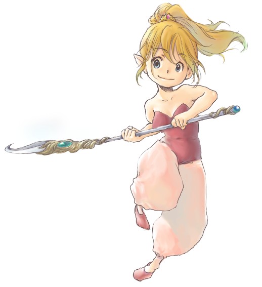 1girl, blonde_hair, fairy, mokyu_tasuku, mokyusuke, pointy_ears, ponytail, purim