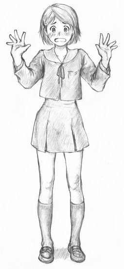 1girl, blush, mokyu_tasuku, mokyusuke, monochrome, original, sketch, solo