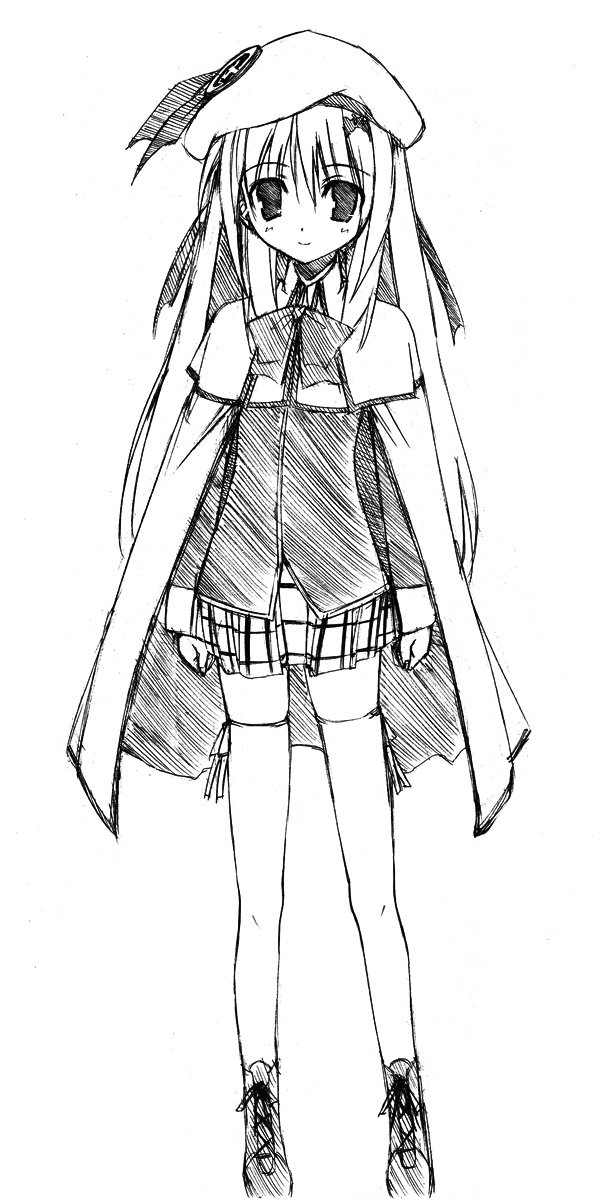 bad_id, beret, buttons, cape, hat, highres, large_buttons, little_busters!!